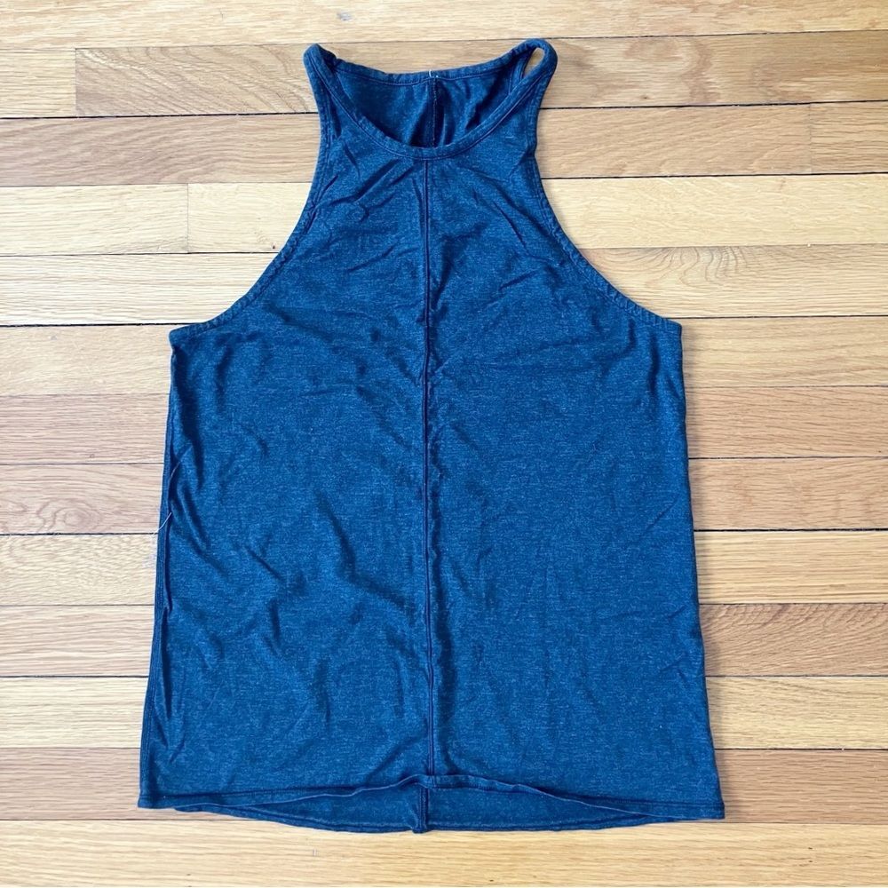 Lululemon Charcoal Grey Cotton Workout Gym Athletic Lift Racerback Tank Top 6